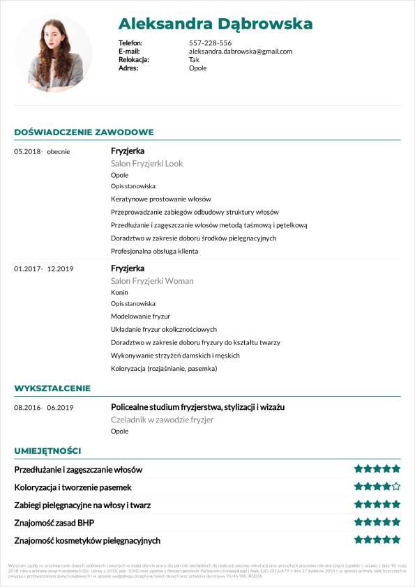 Szablony CV Wype nij I Pobierz Gotowy Szablon CV W Pdf
