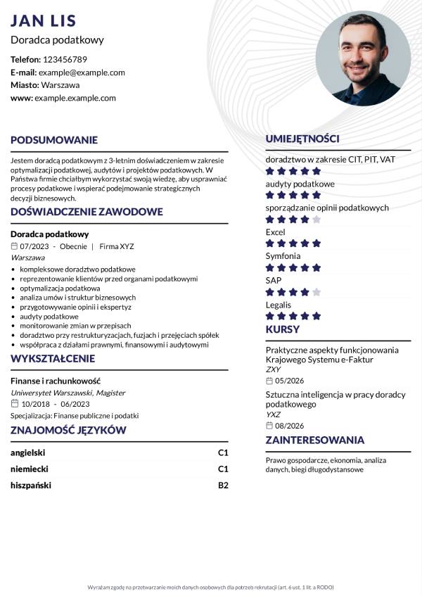 Arkusz cv kreatywny