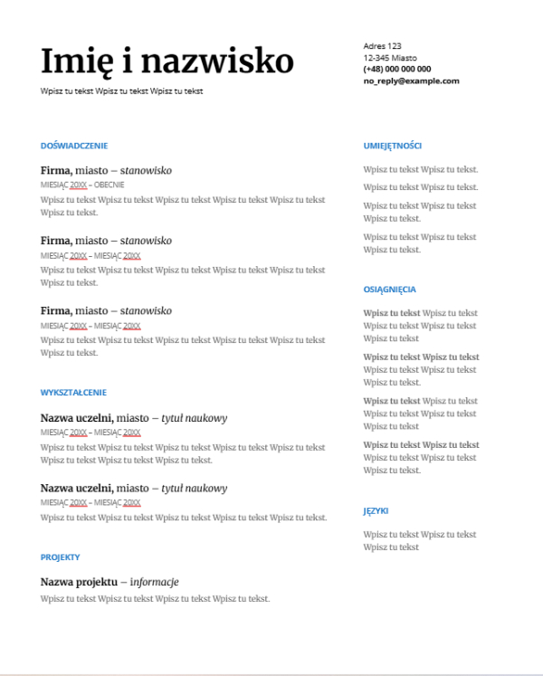 Docs google cv szeryfowy