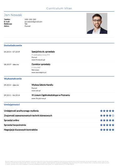 Podstawowe CV niebieskie