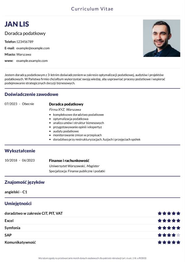 Podstawowy cv druk do pobrania