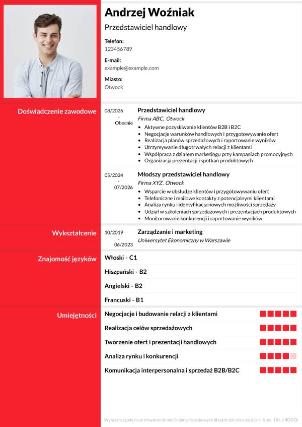 Profesjonalny gotowy druk cv do wypelnienia