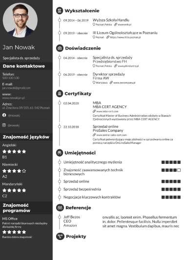 Wyróżniające CV czarne