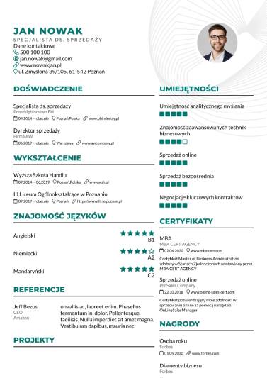 Kreatywne CV zielone