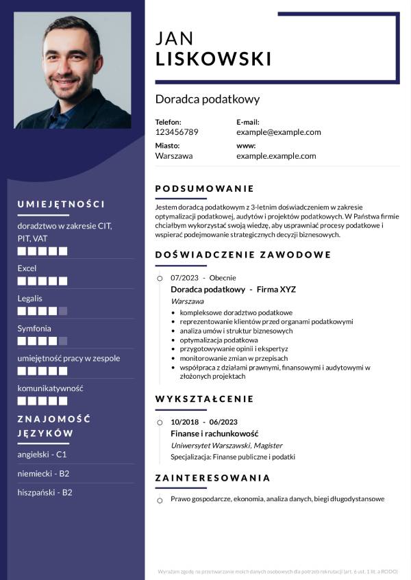 Szkic cv elegancki